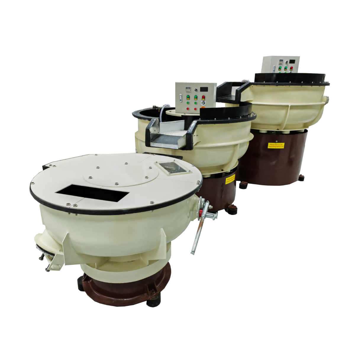 Галтовка вибрационная KAY Линия последовательной обработки изделий галтовка+галтовка+сушка.